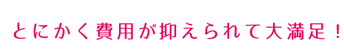 費用が抑えられて